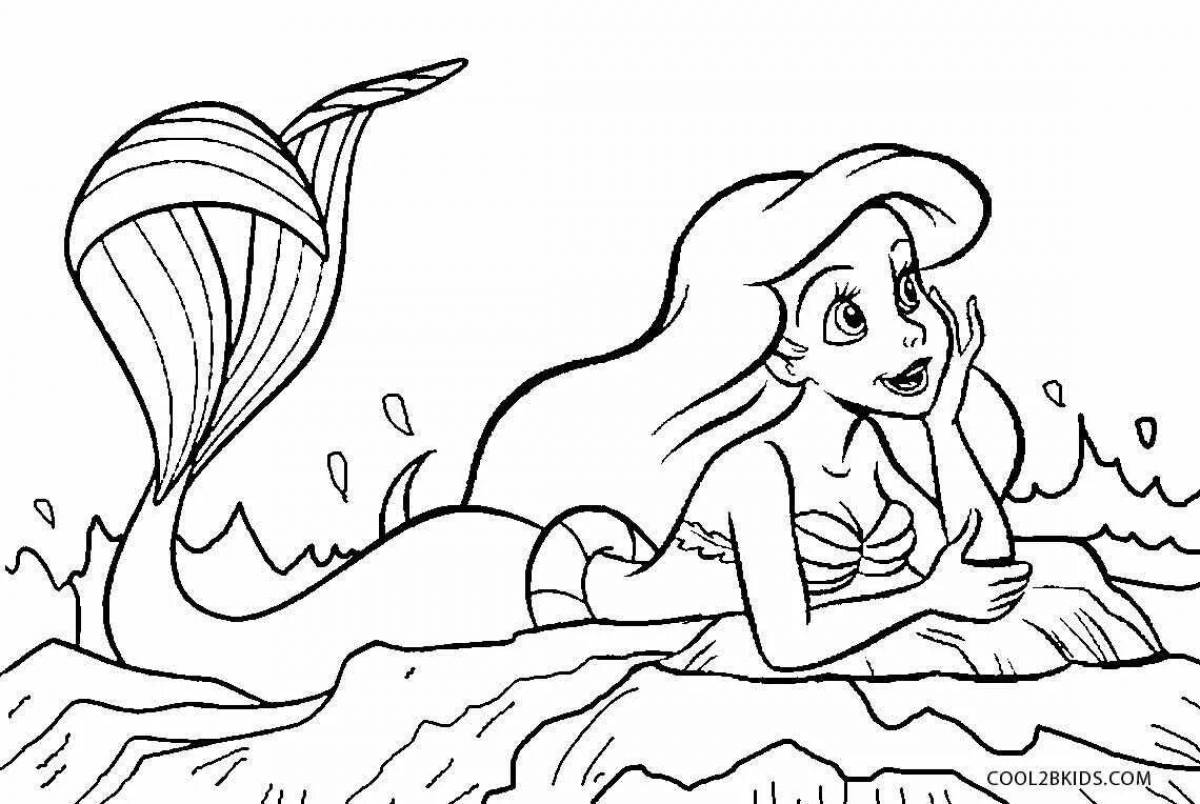 Charming ariel coloring book for kids
