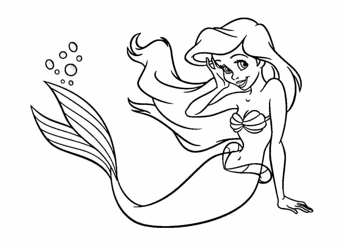 Marvelous ariel coloring pages for kids
