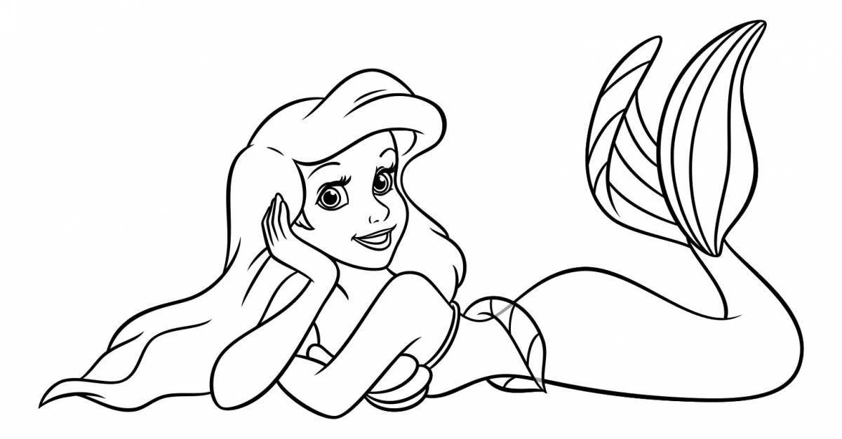 Funny ariel coloring book for kids