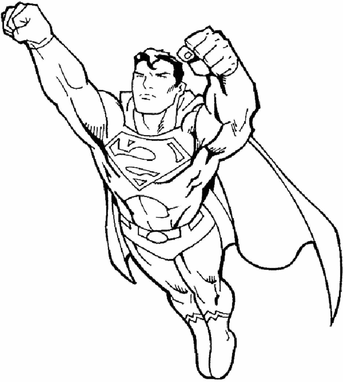 Яркая раскраска супермен для детей