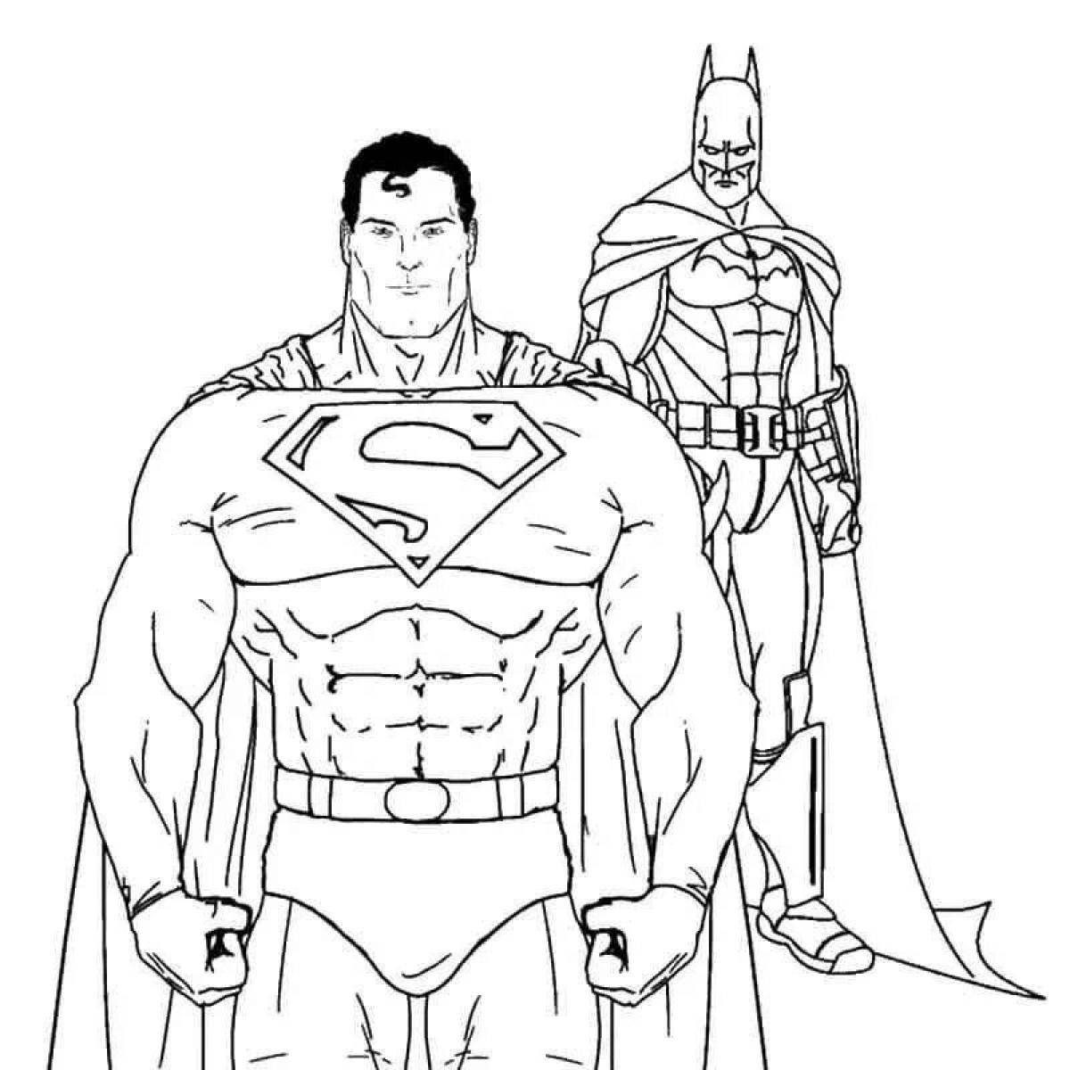 раскраска Супермен, один из самых известных супергероев