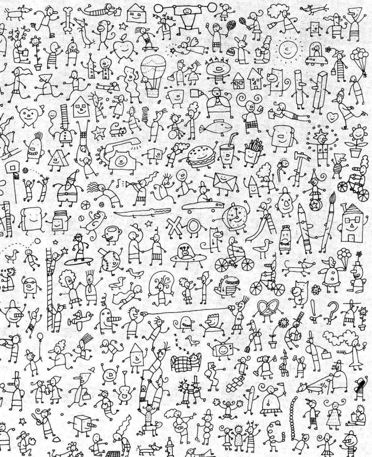 Bright many small coloring pages