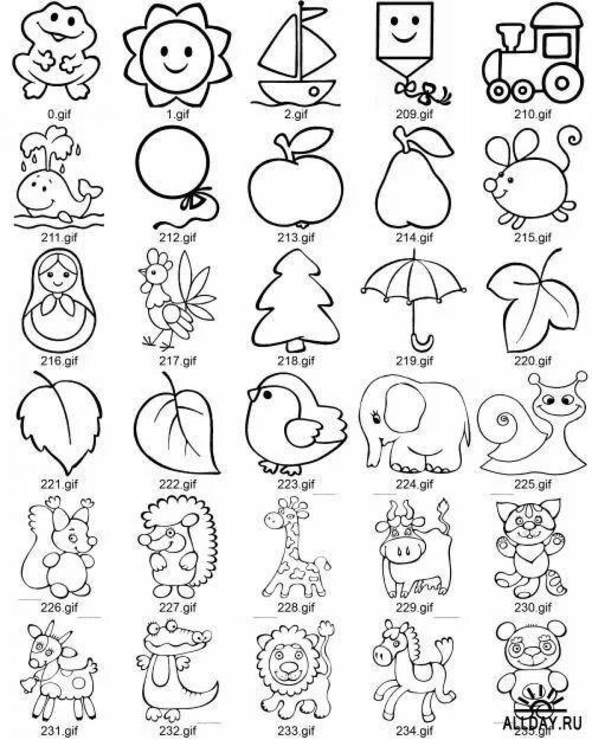 Creative variety of small coloring pages