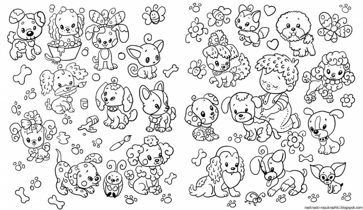 Many small coloring pages on one sheet #1