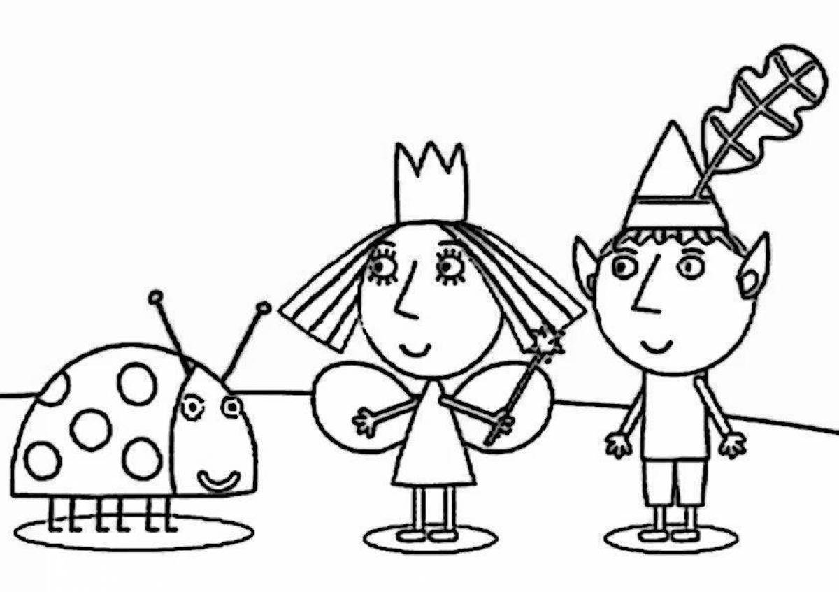Vivacious coloring page ben and holly's little kingdom