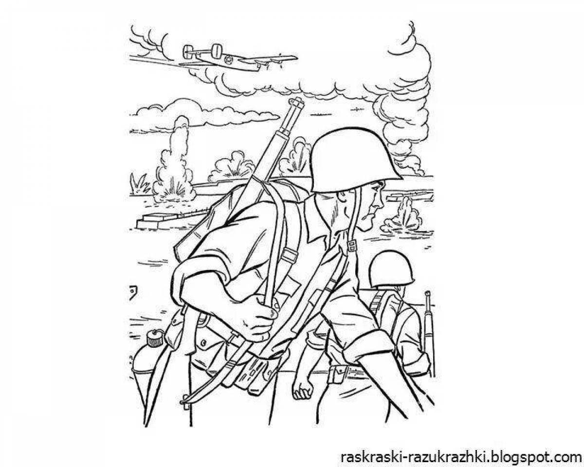Fantastic coloring book for kids about the war 1941-1945