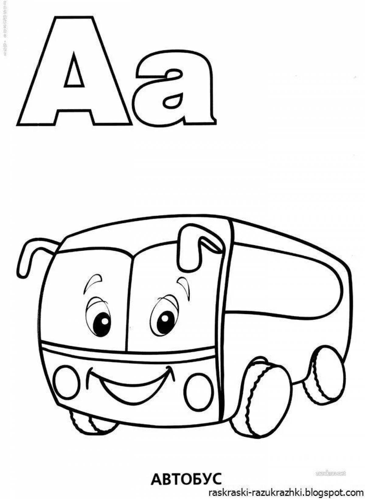 Fun coloring letters for children 3-4 years old