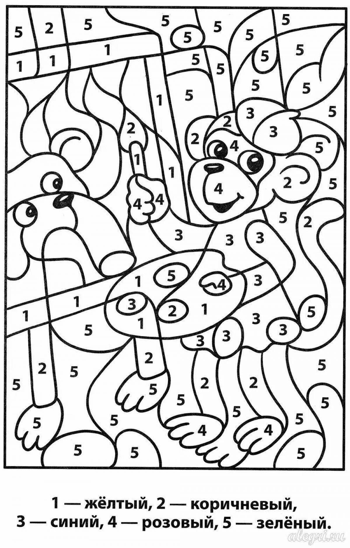 Stimulating coloring by numbers for kids 6 7