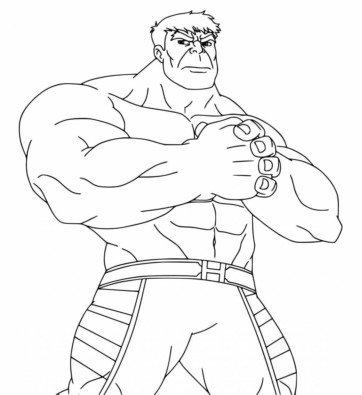 Coloring bright hulk for kids