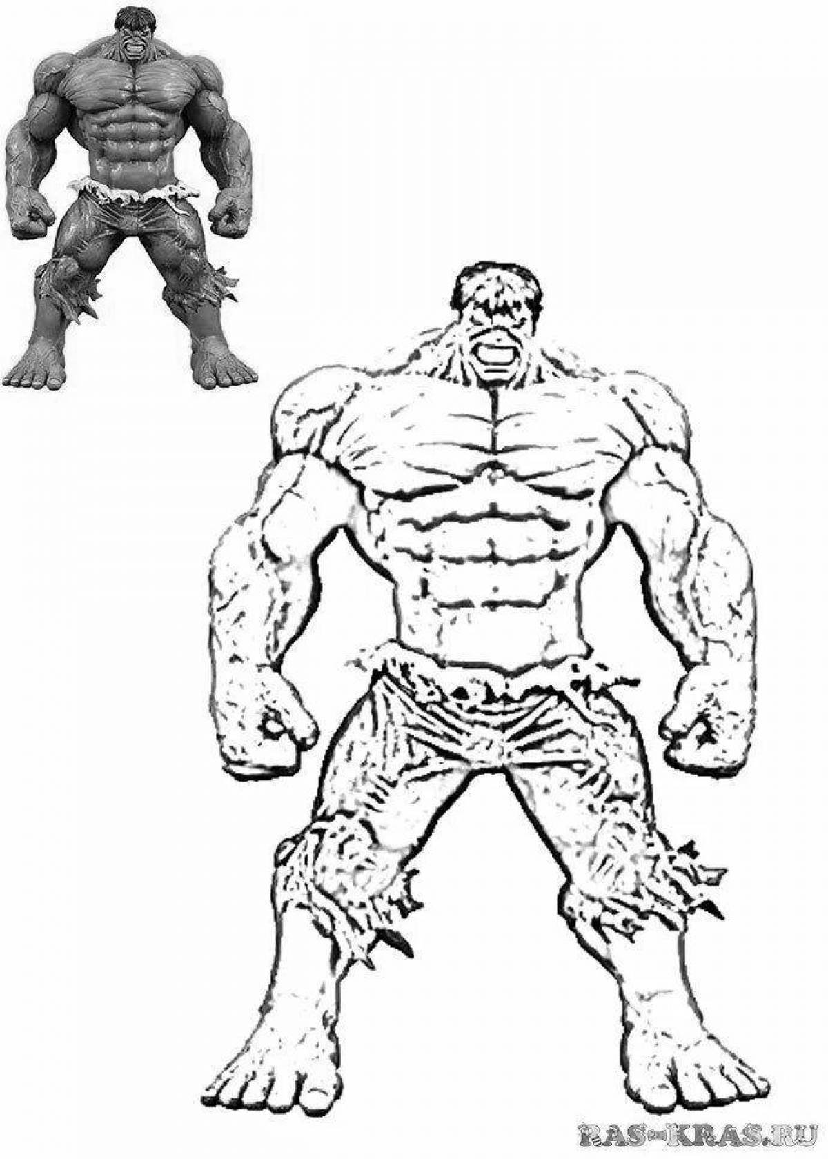 Adorable Hulk coloring book for kids
