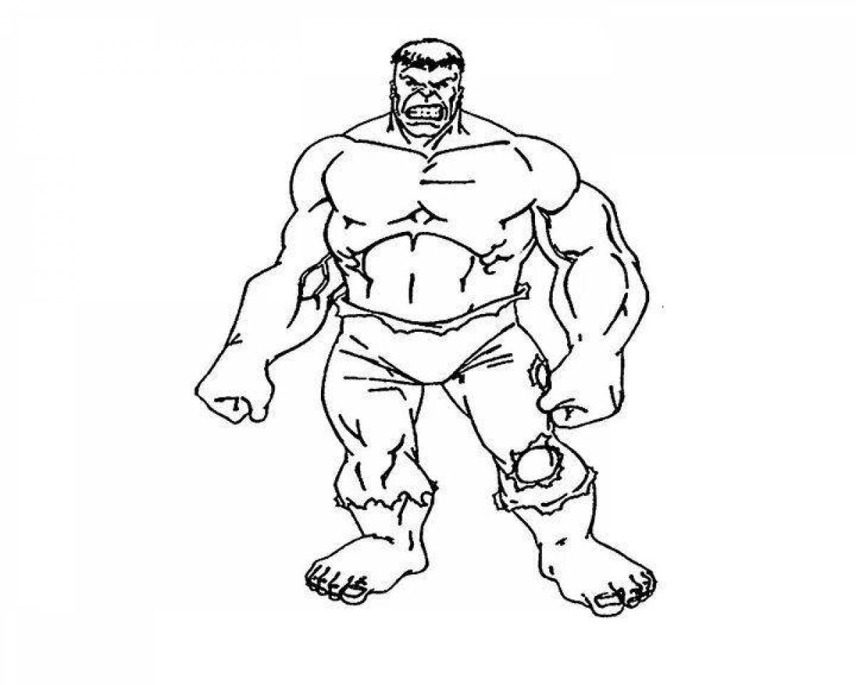 Coloring bright hulk for children 3-4 years old