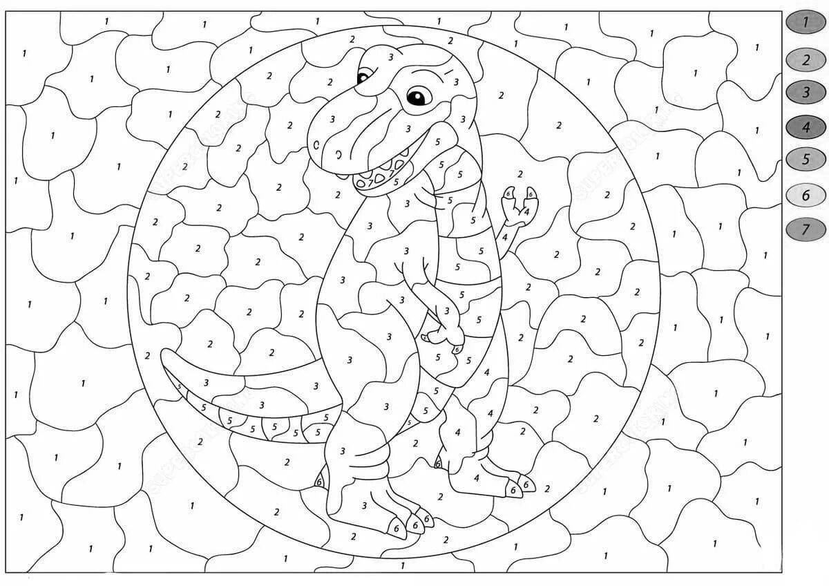 Fun coloring by numbers for 7-8 year olds