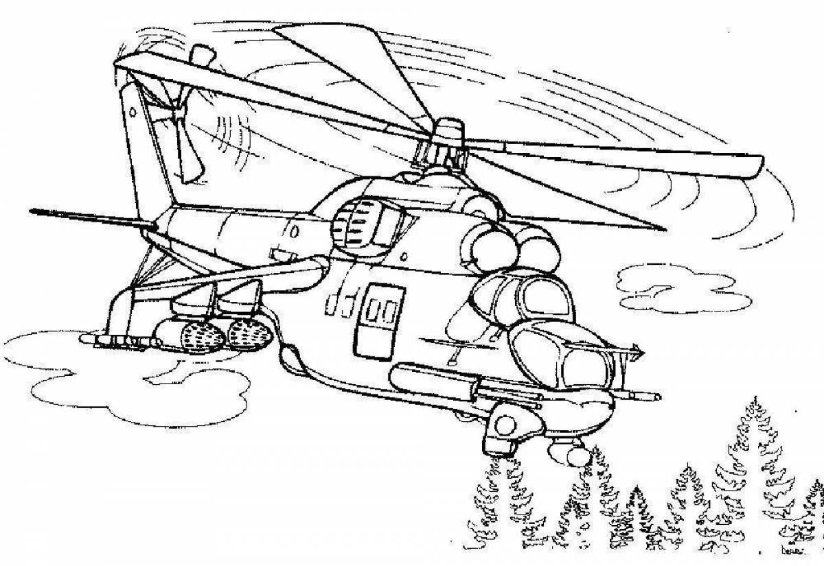 Fun military coloring book for 6-7 year olds