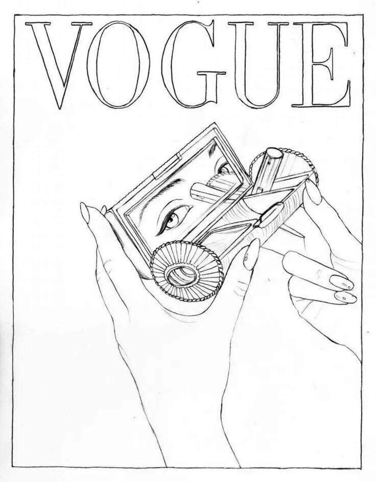 Playful vogue coloring page
