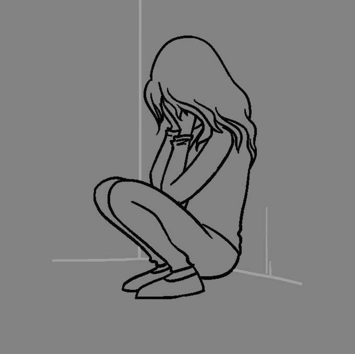 Desert coloring sad page