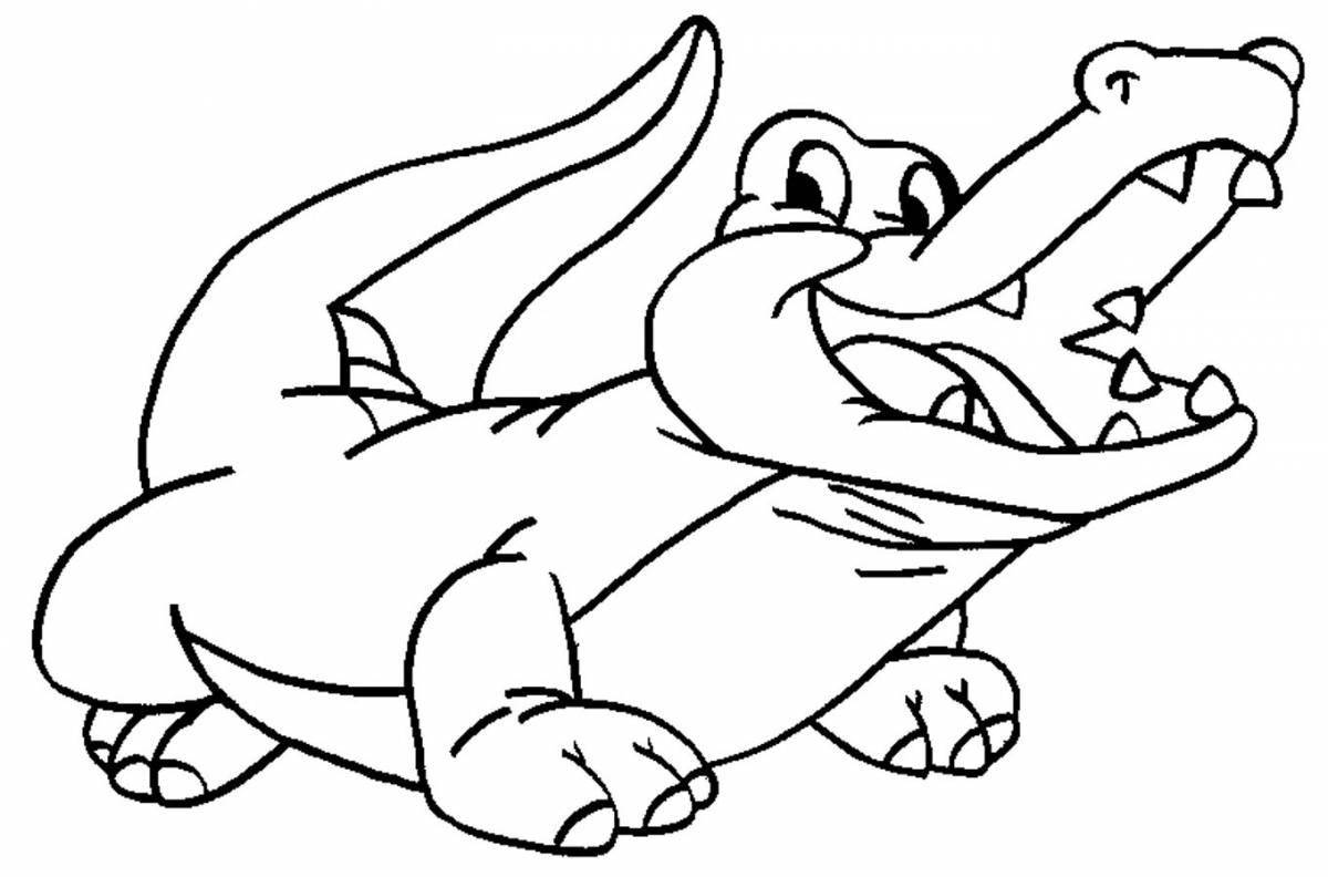 Colorful alligator coloring page