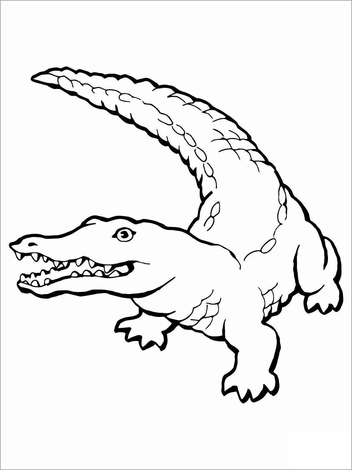 Exotic alligator coloring page