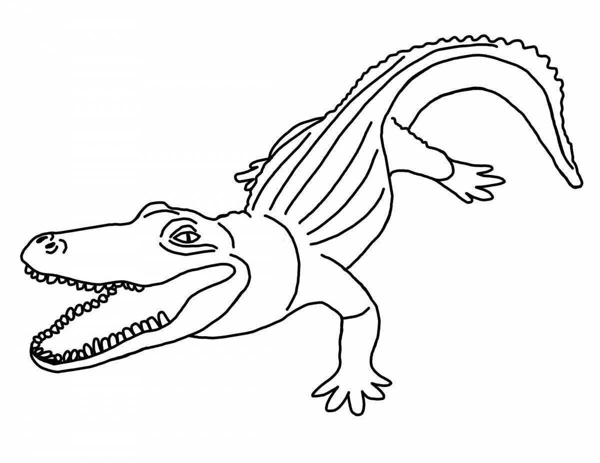 Coloring page cheeky alligator