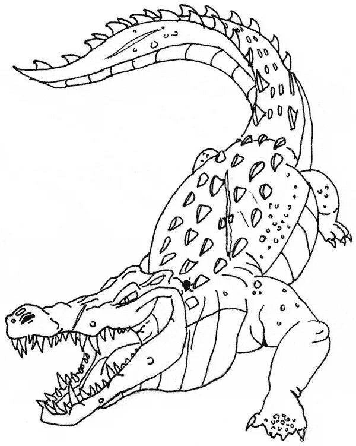 Charming alligator coloring book