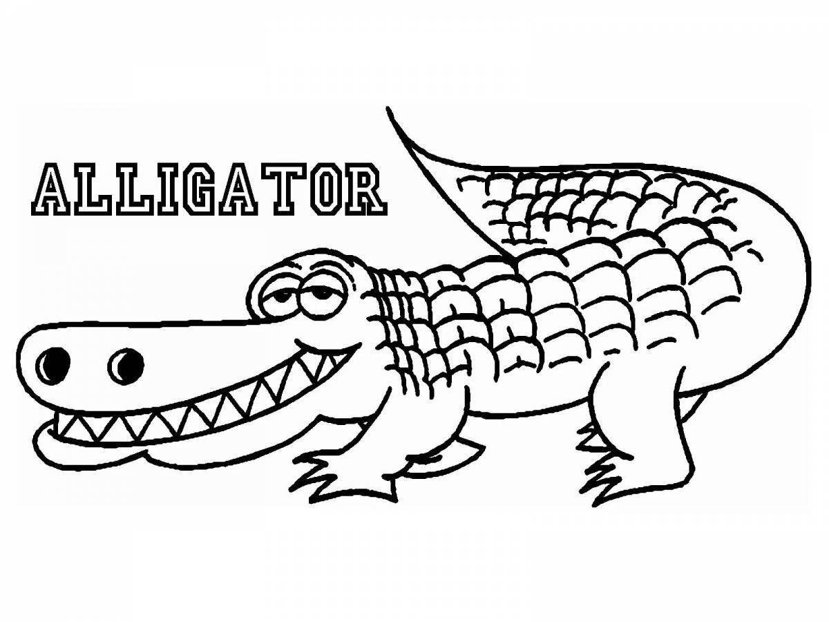 Coloring book outstanding alligator