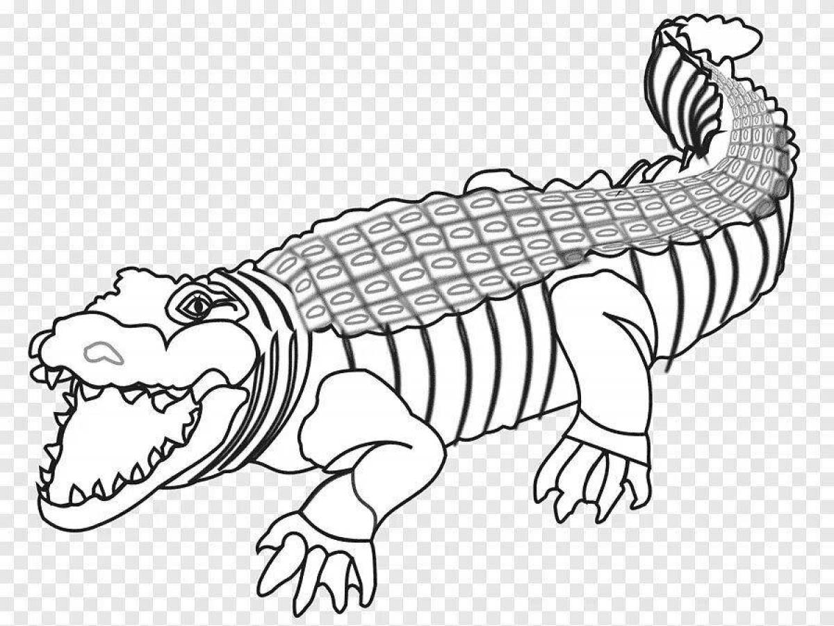Bright alligator coloring page