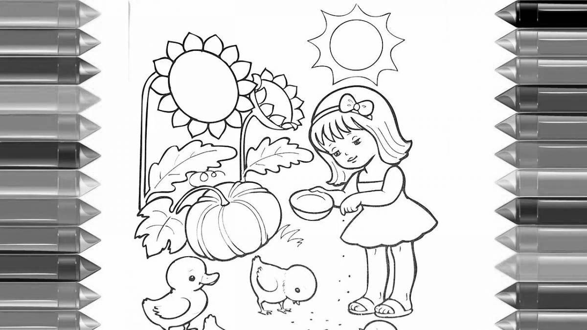 Coloring book colorful friends - dazzling