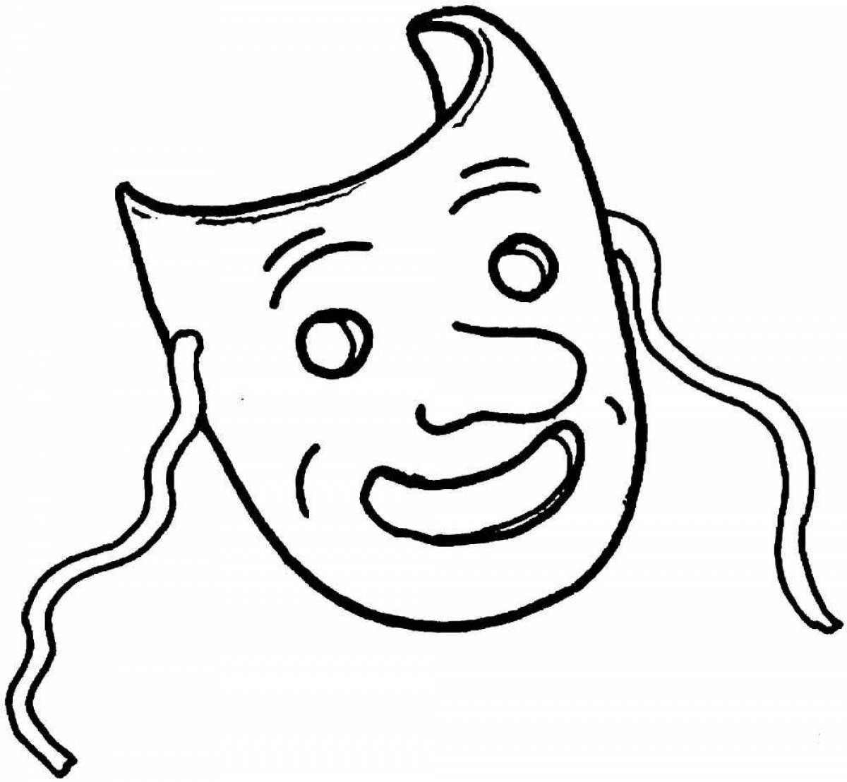 Coloring page bright theatrical mask