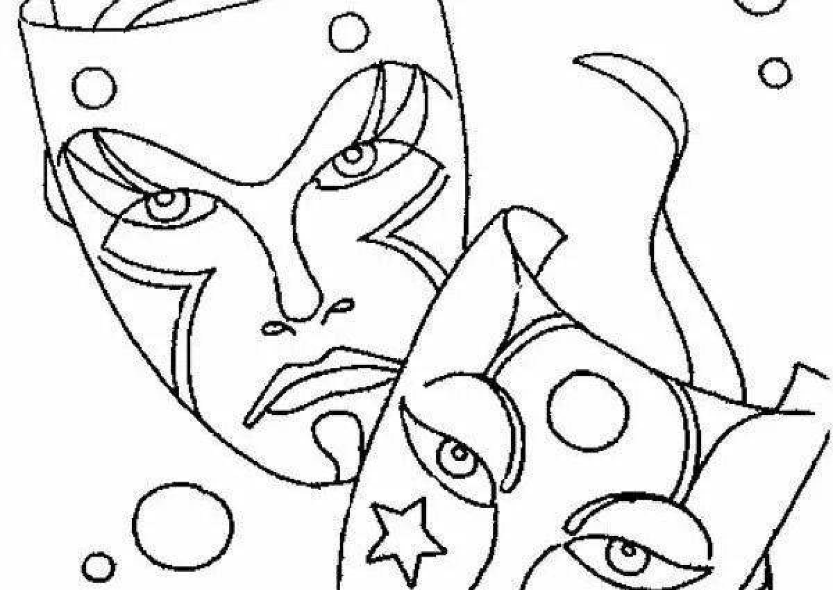 Coloring page dazzling theatrical mask