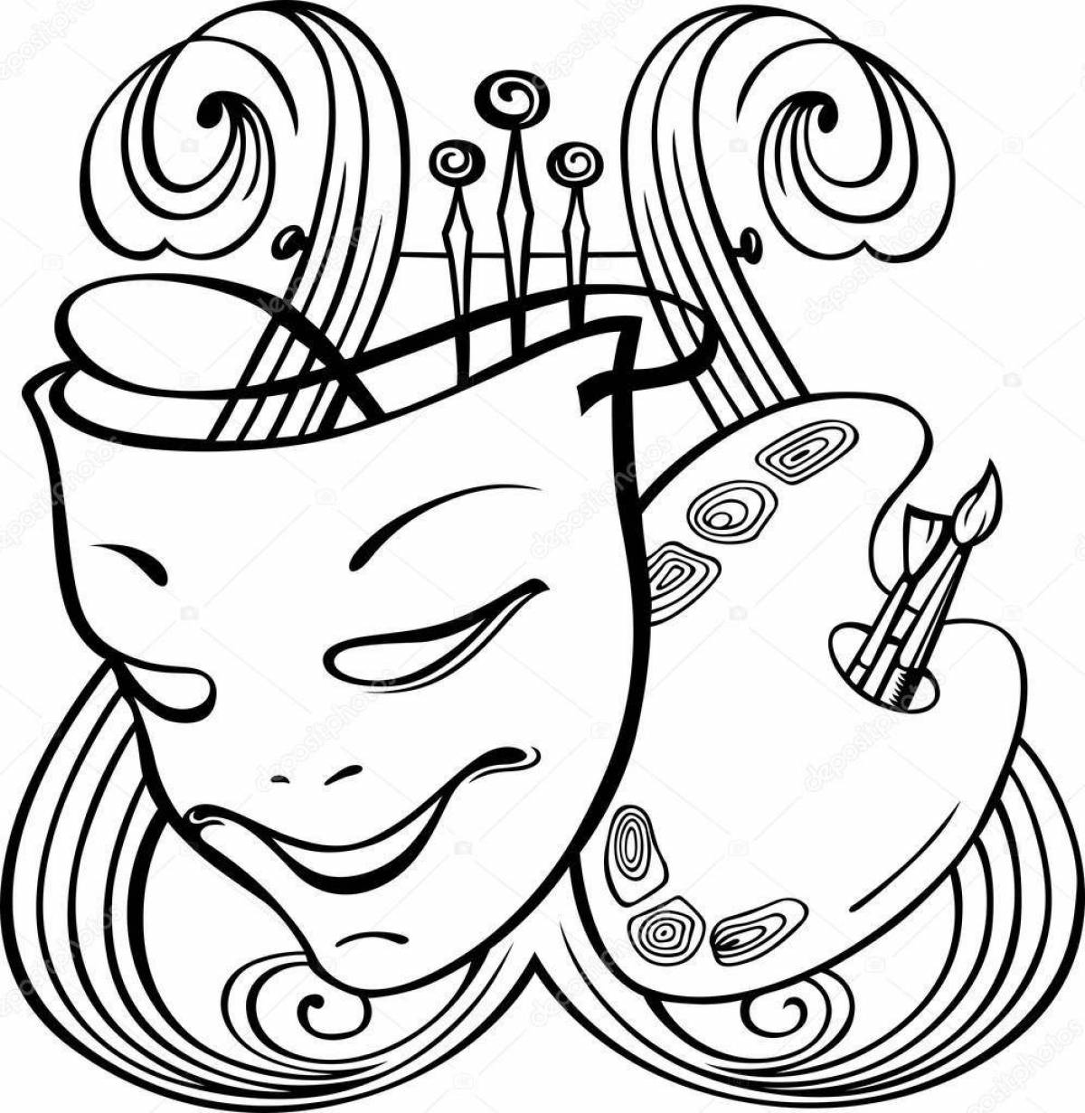 Exciting theatrical mask coloring book