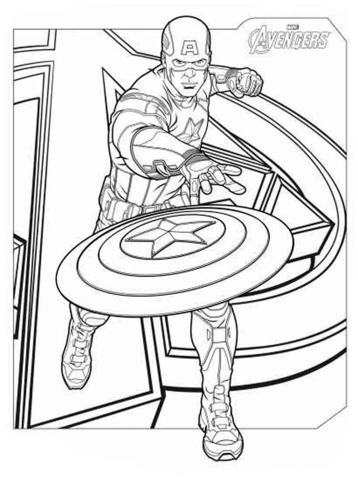 Captain Marvel shining coloring page