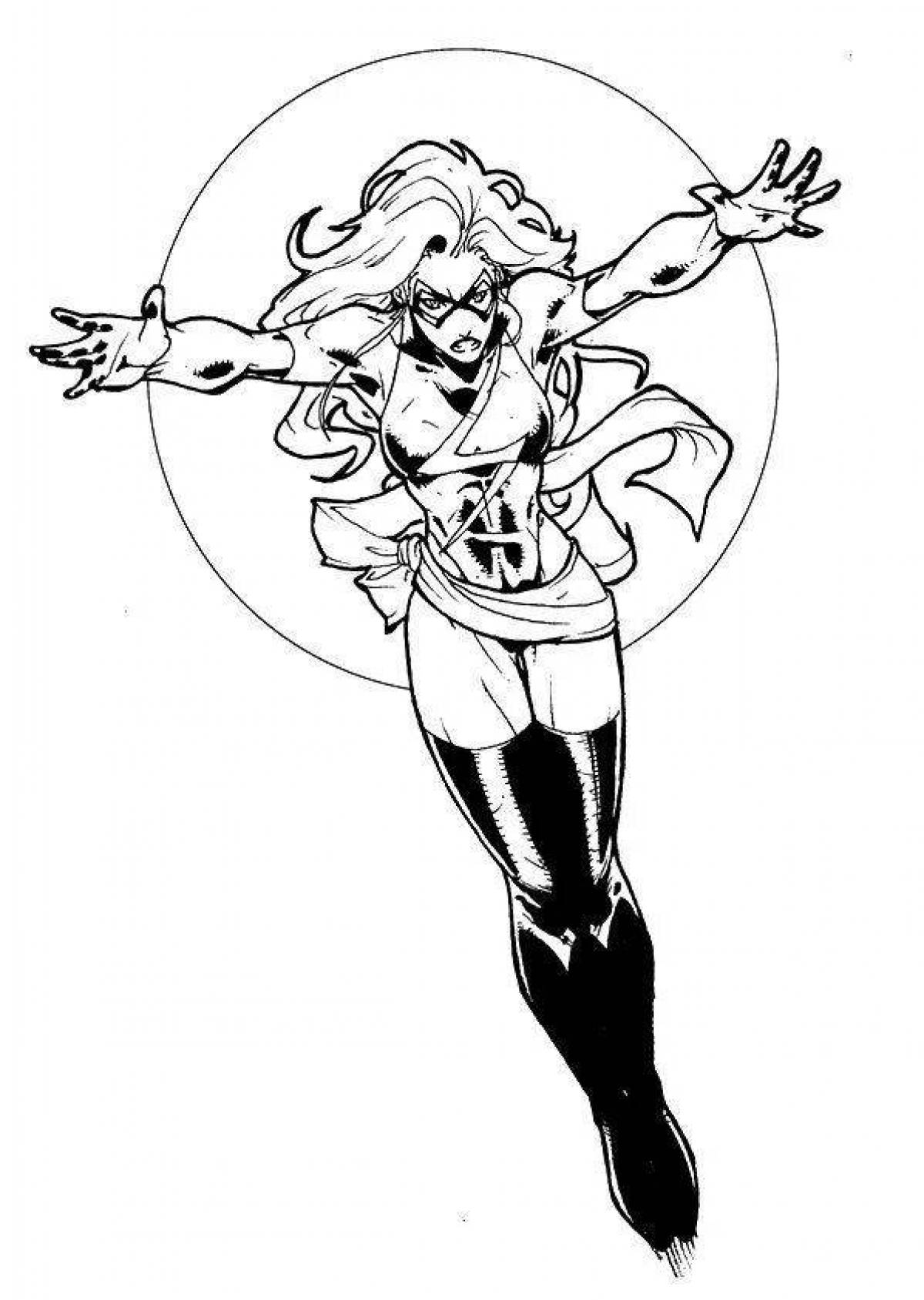 Captain Marvel glowing coloring page
