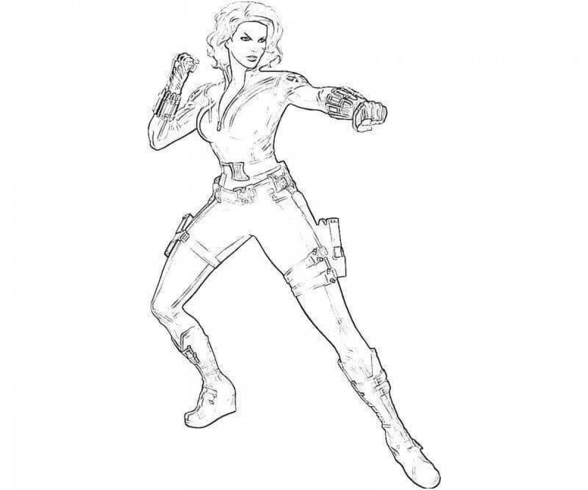 Colorful coloring page captain marvel