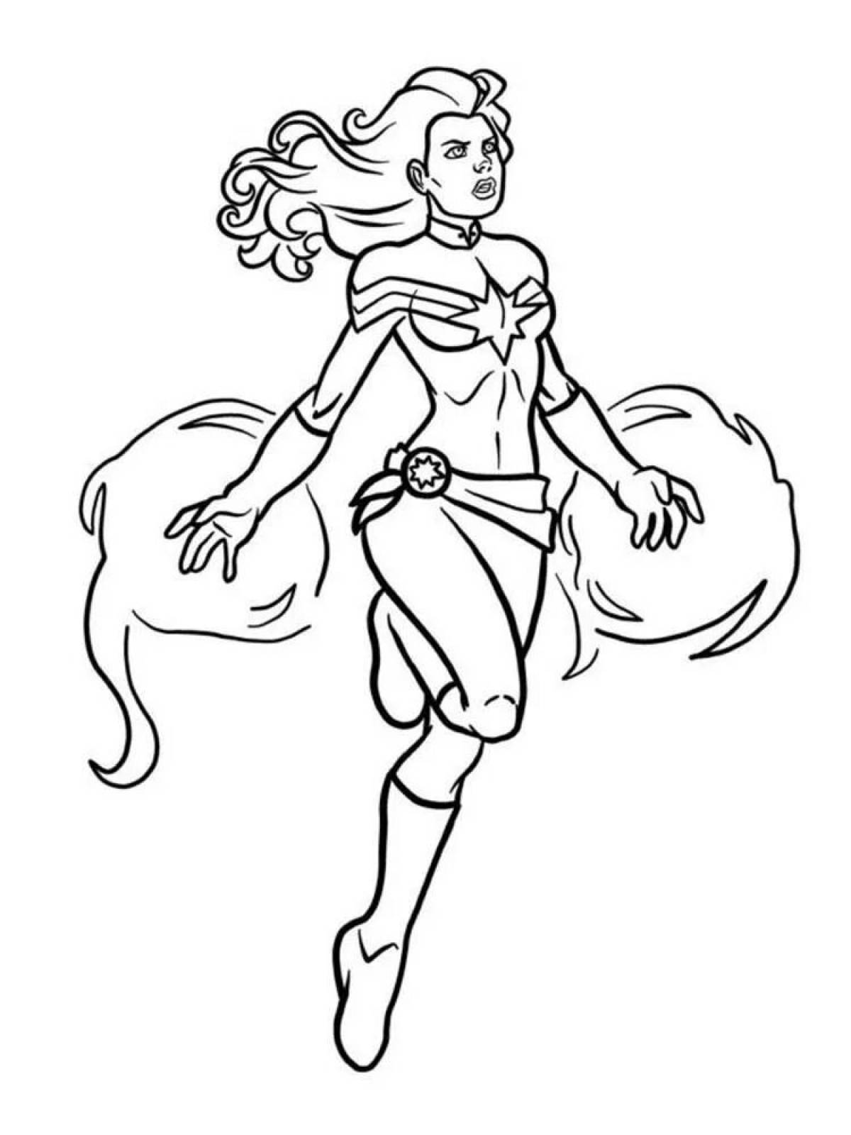Coloring page magnanimous captain marvel