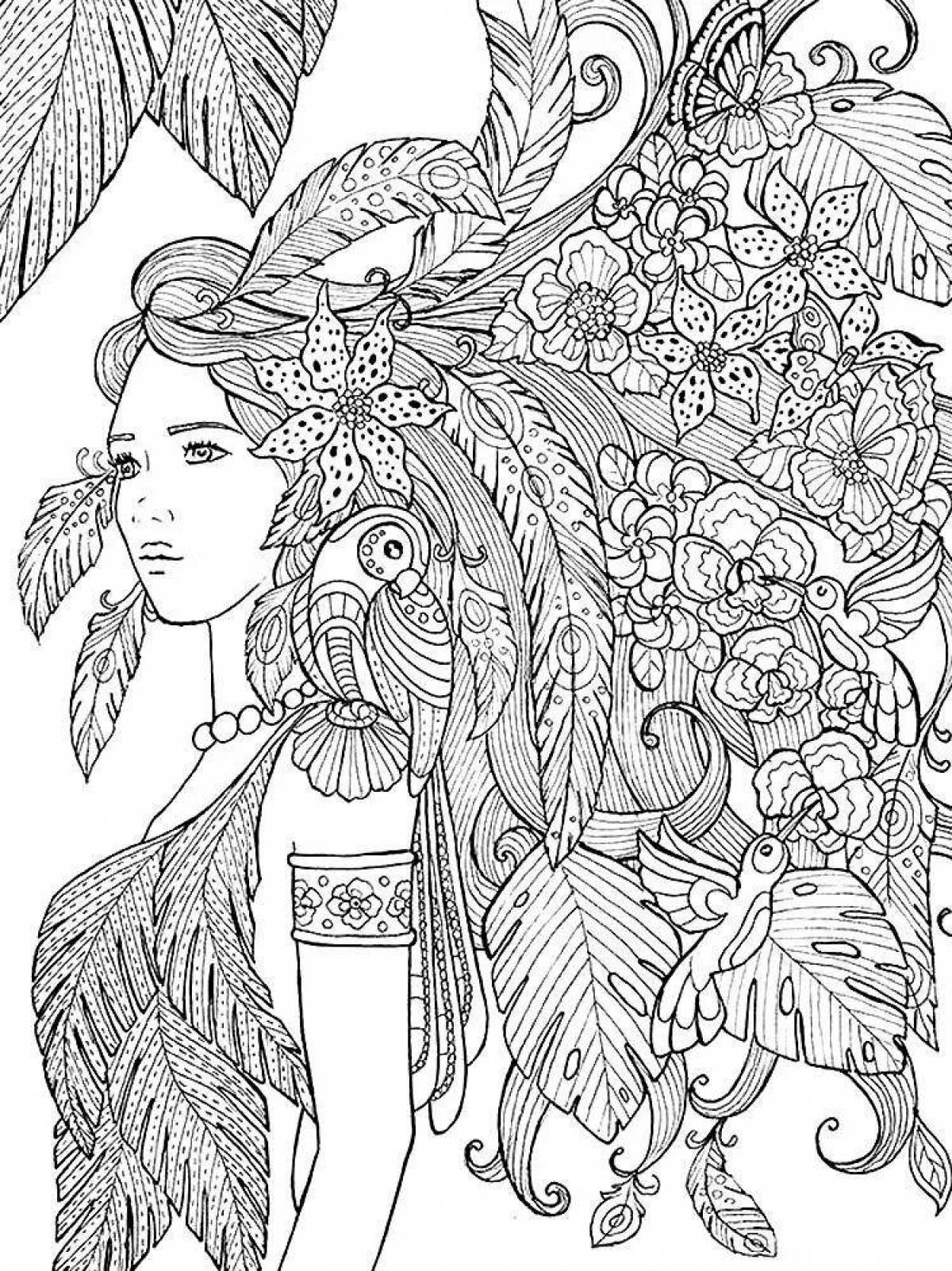 Peaceful anti-stress coloring book