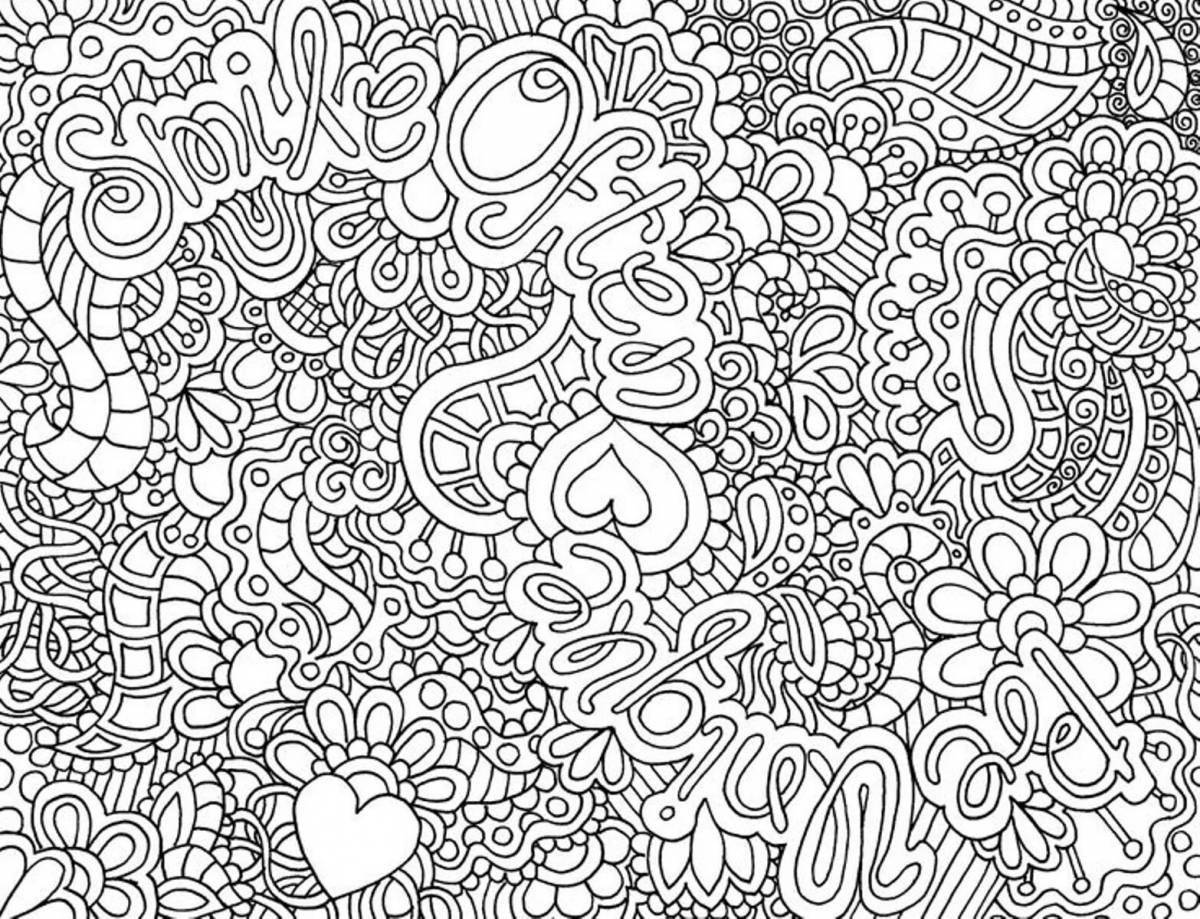 Stimulating anti-stress coloring book