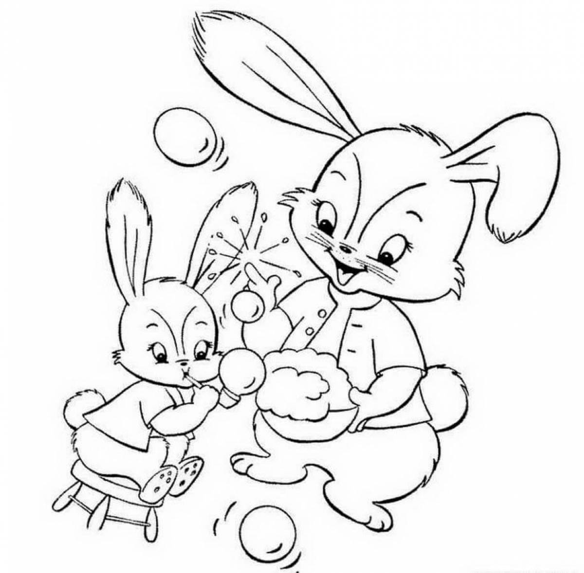 Cute coloring rabbit 2023