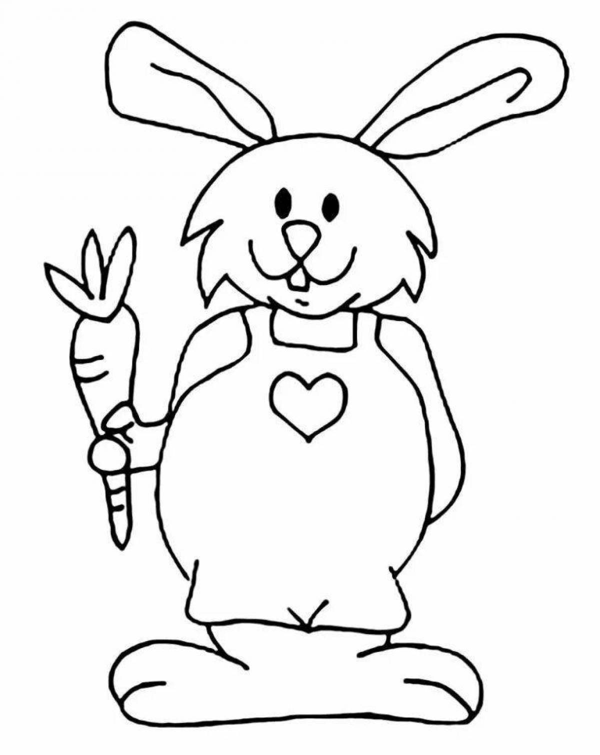 Fluffy rabbit coloring 2023