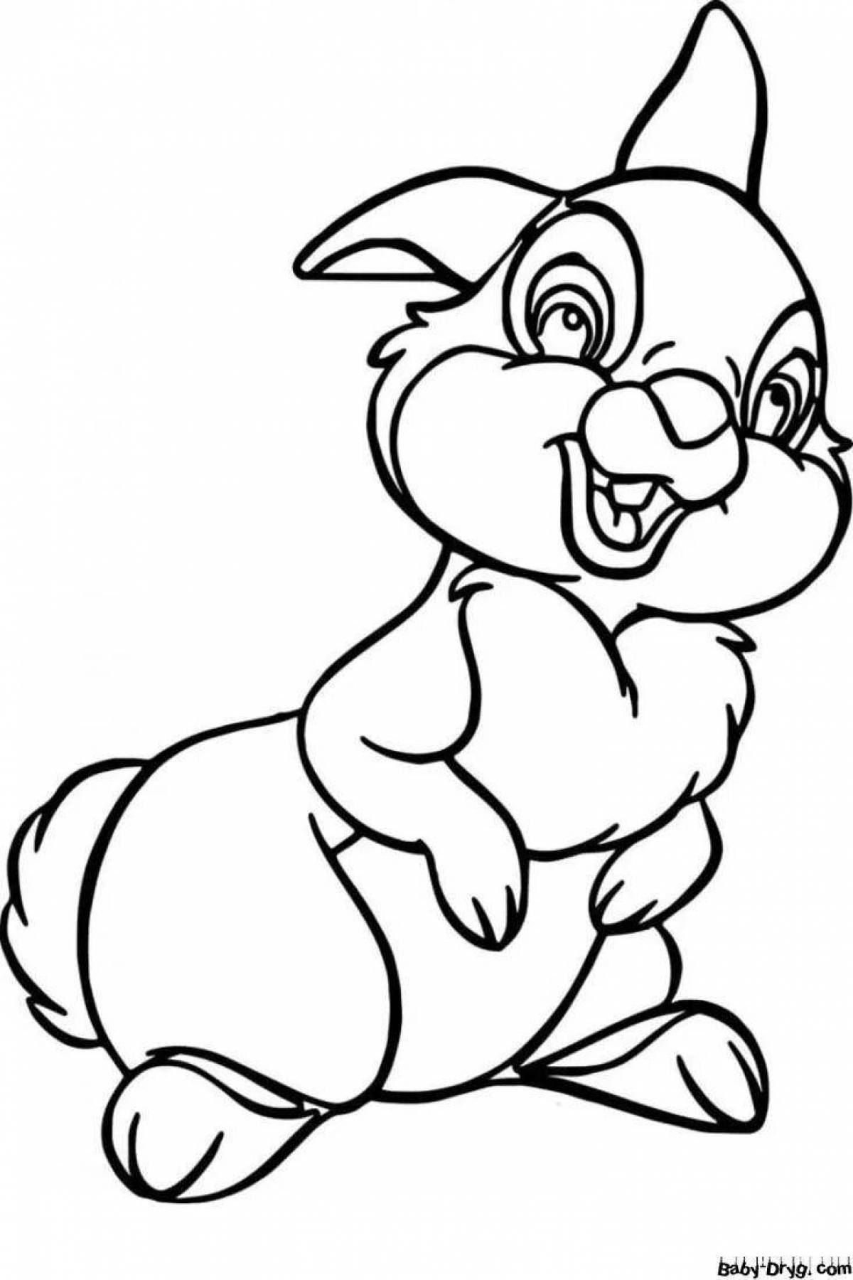Озорной кролик-раскраска 2023