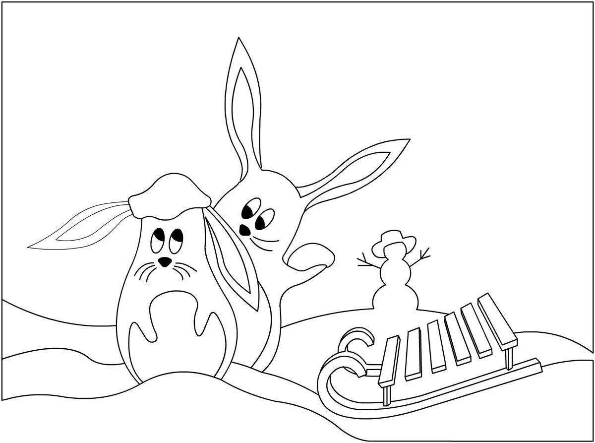 Coloring book bubbly rabbit 2023