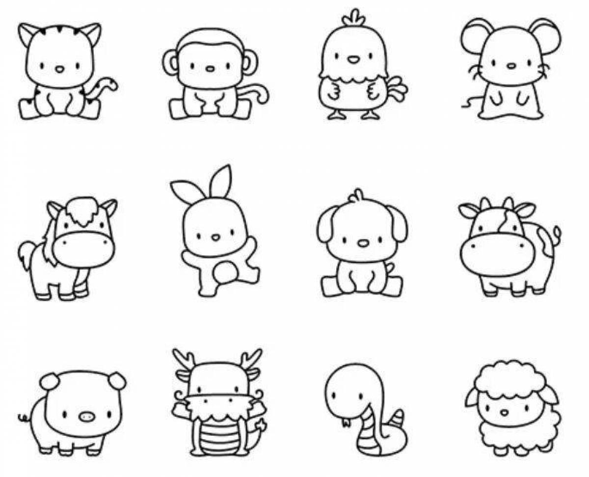 Great coloring cute stickers