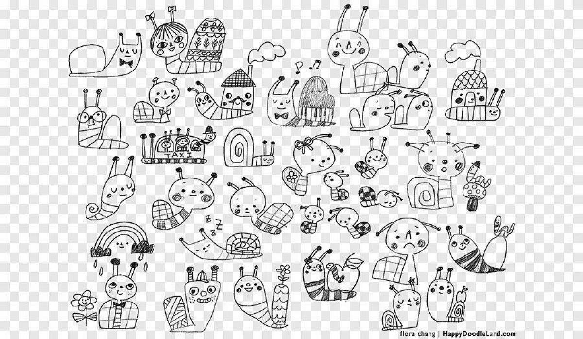 Happy coloring page cute stickers