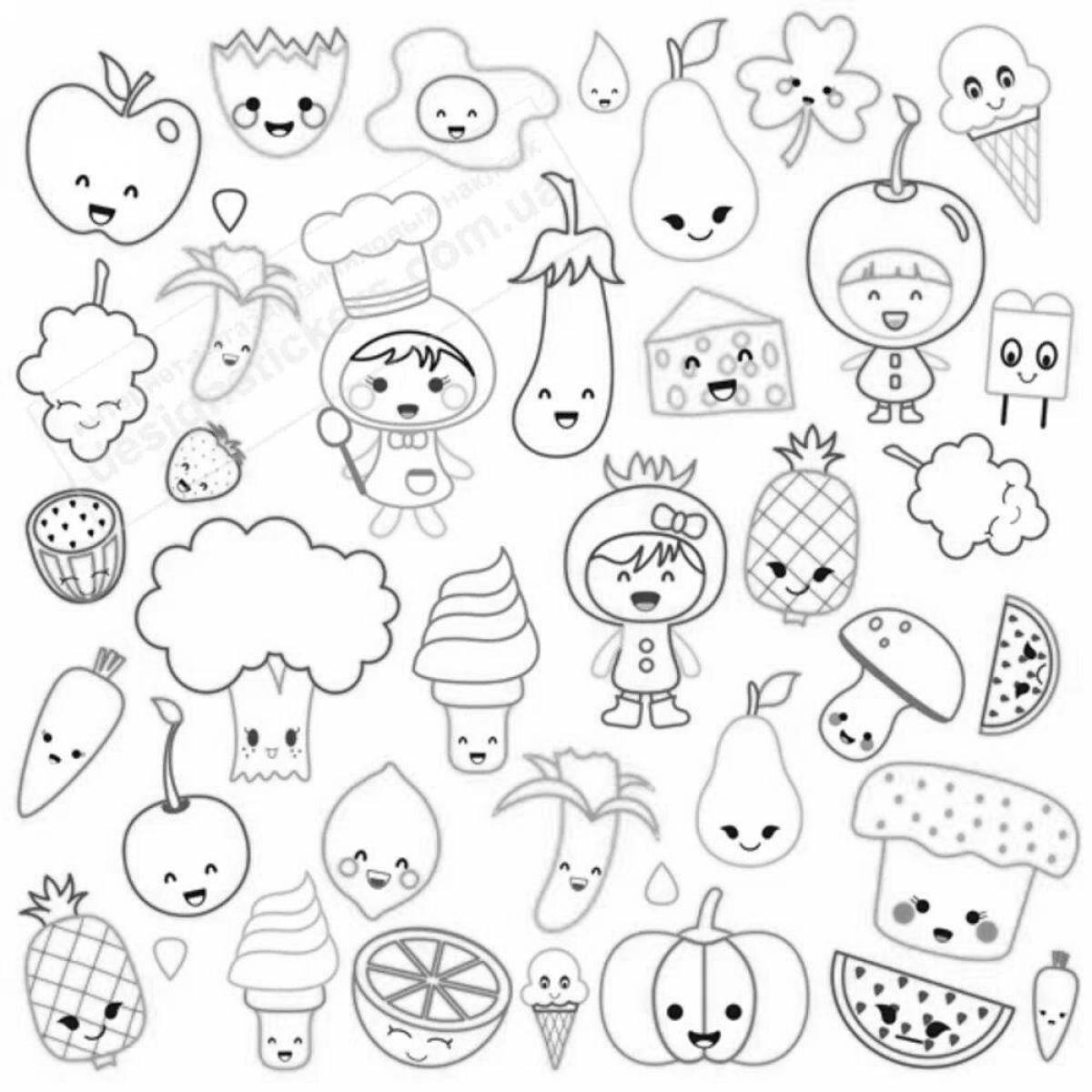Joyful coloring cute stickers