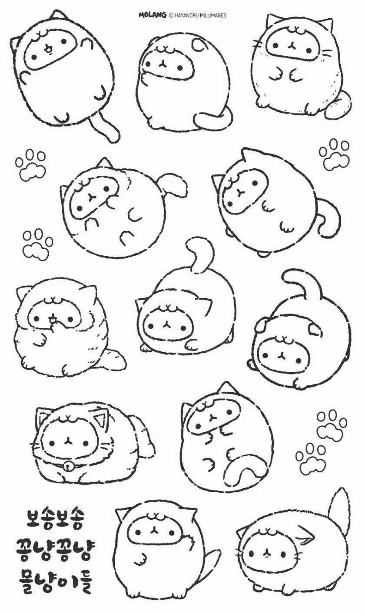 Wonderful coloring cute stickers