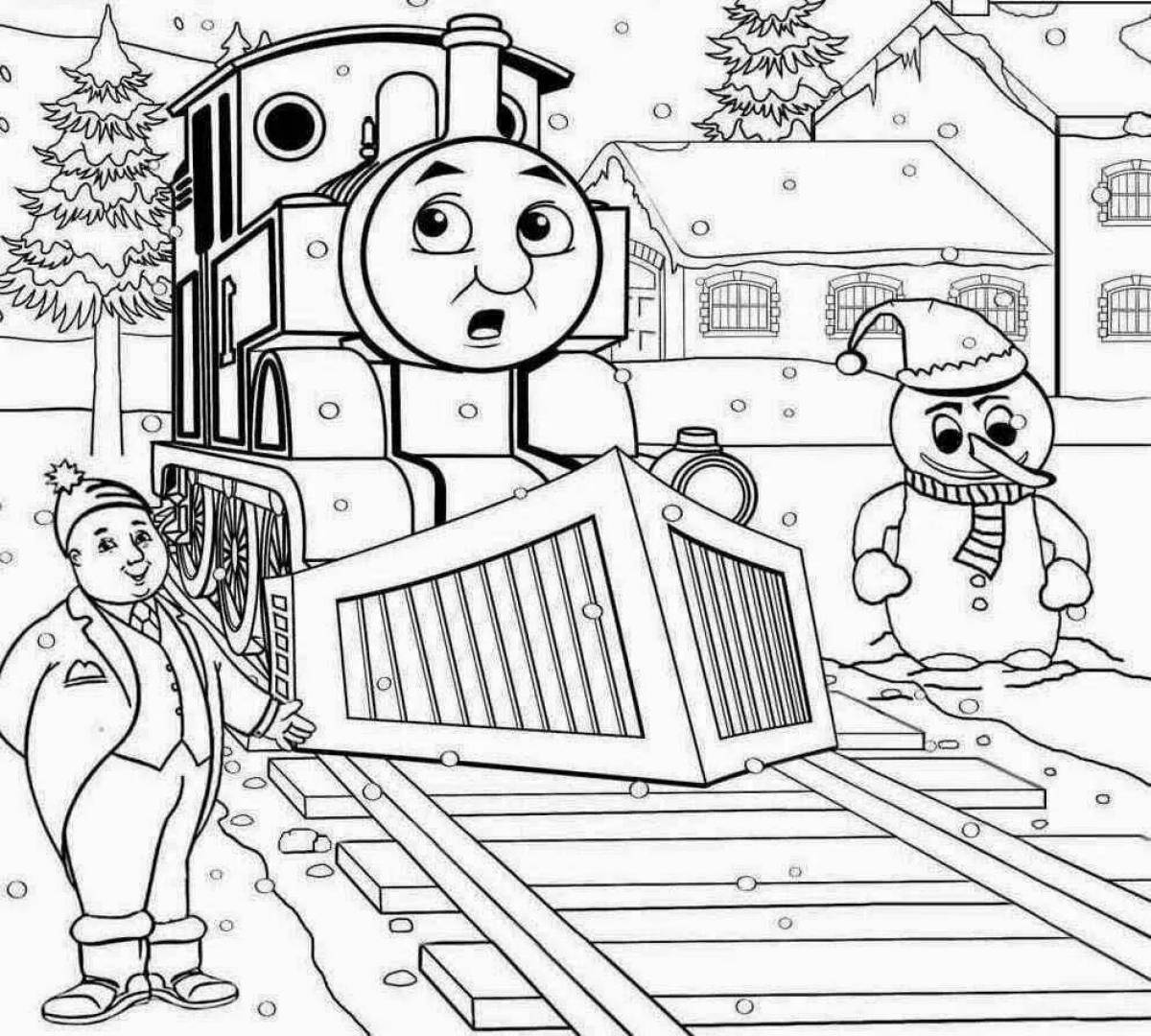 Sweet Thomas locomotive coloring page