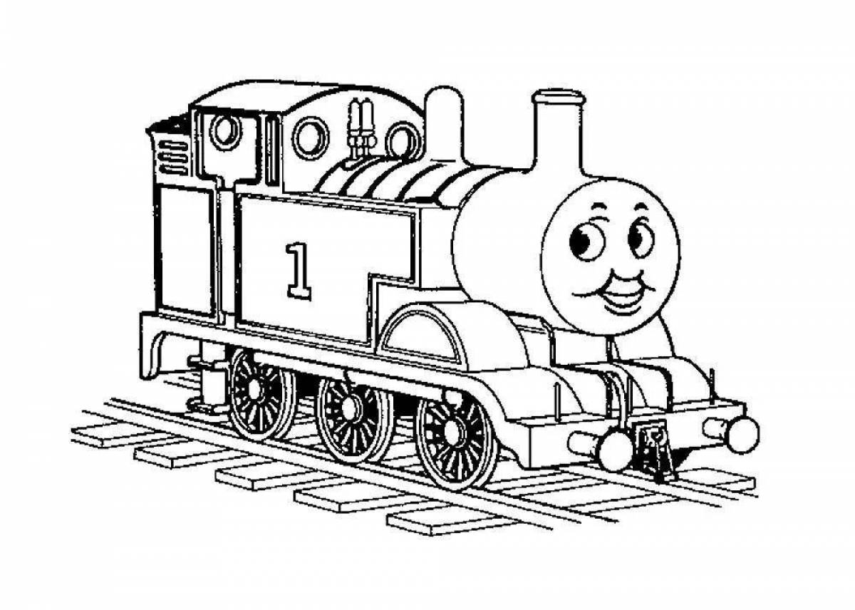 Анимированная страница раскраски локомотива томаса