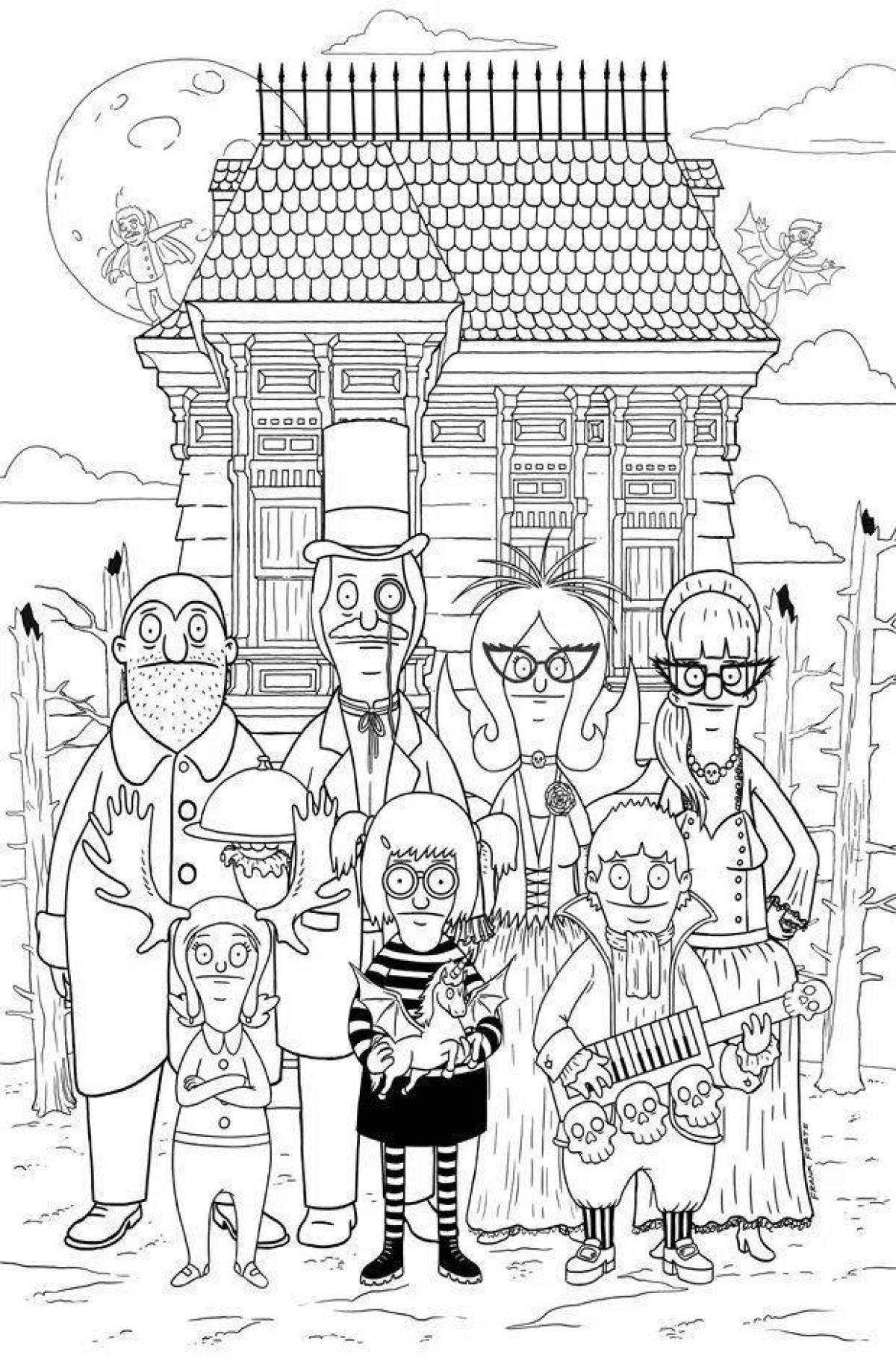 Adorable adams family coloring book