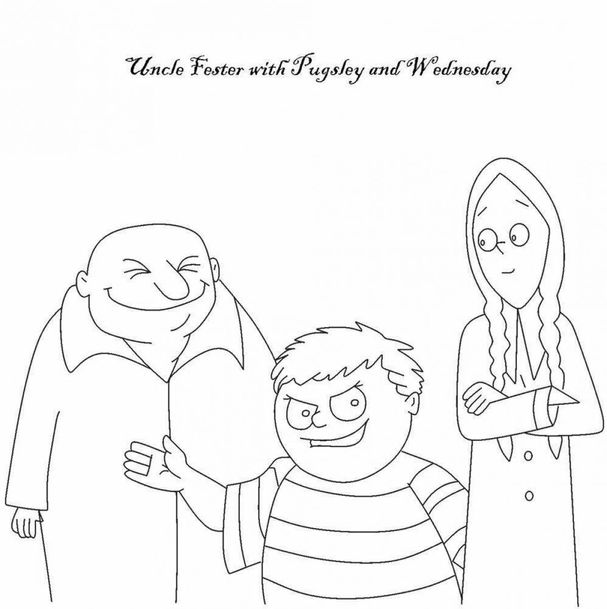 Lovely adams family coloring book