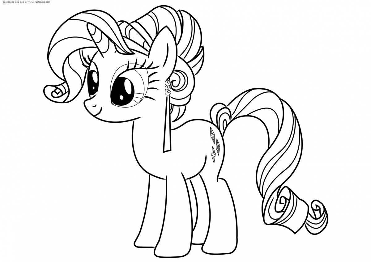 Radiant coloring page rarity pony