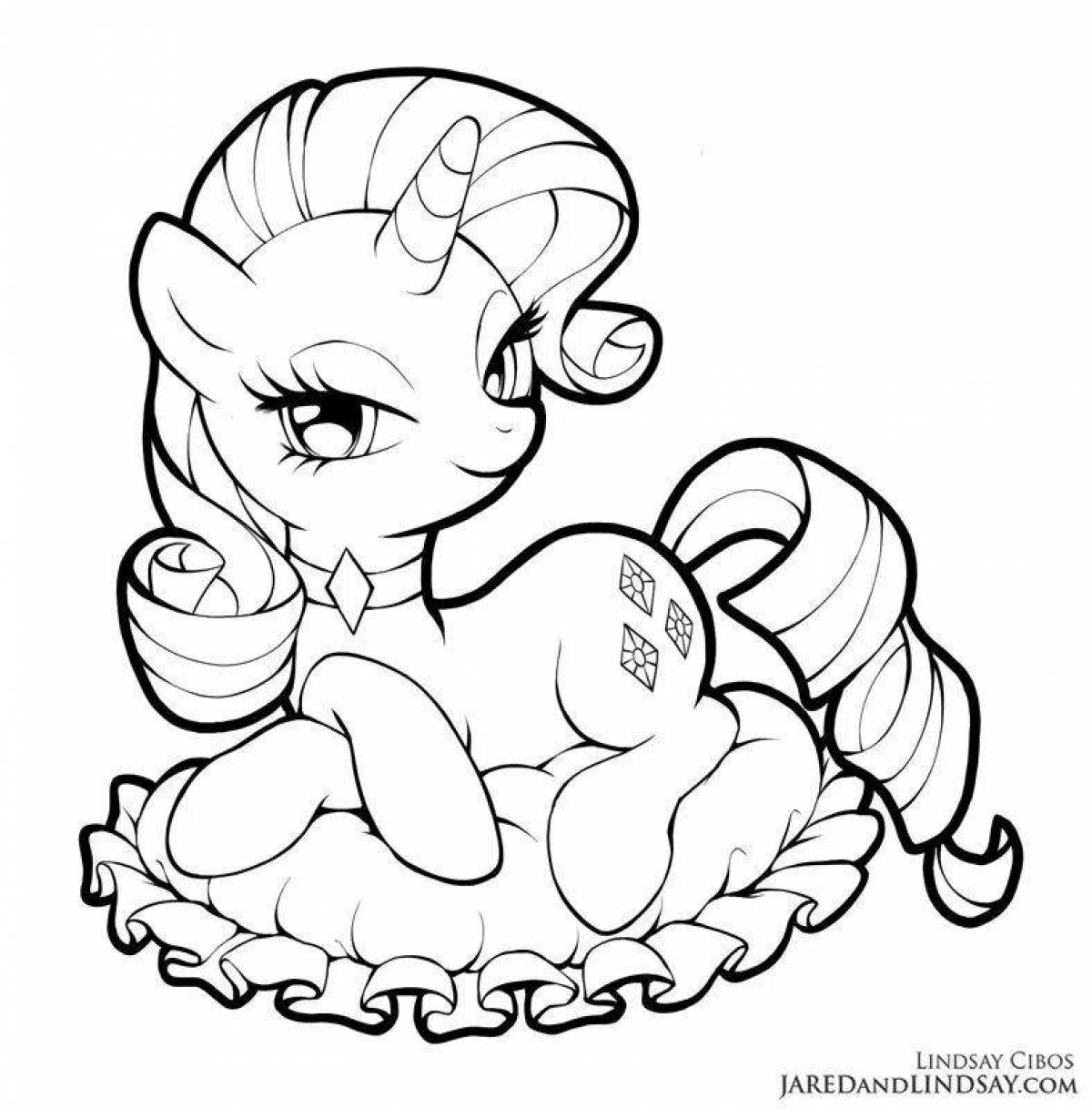 Cute rarity pony coloring book
