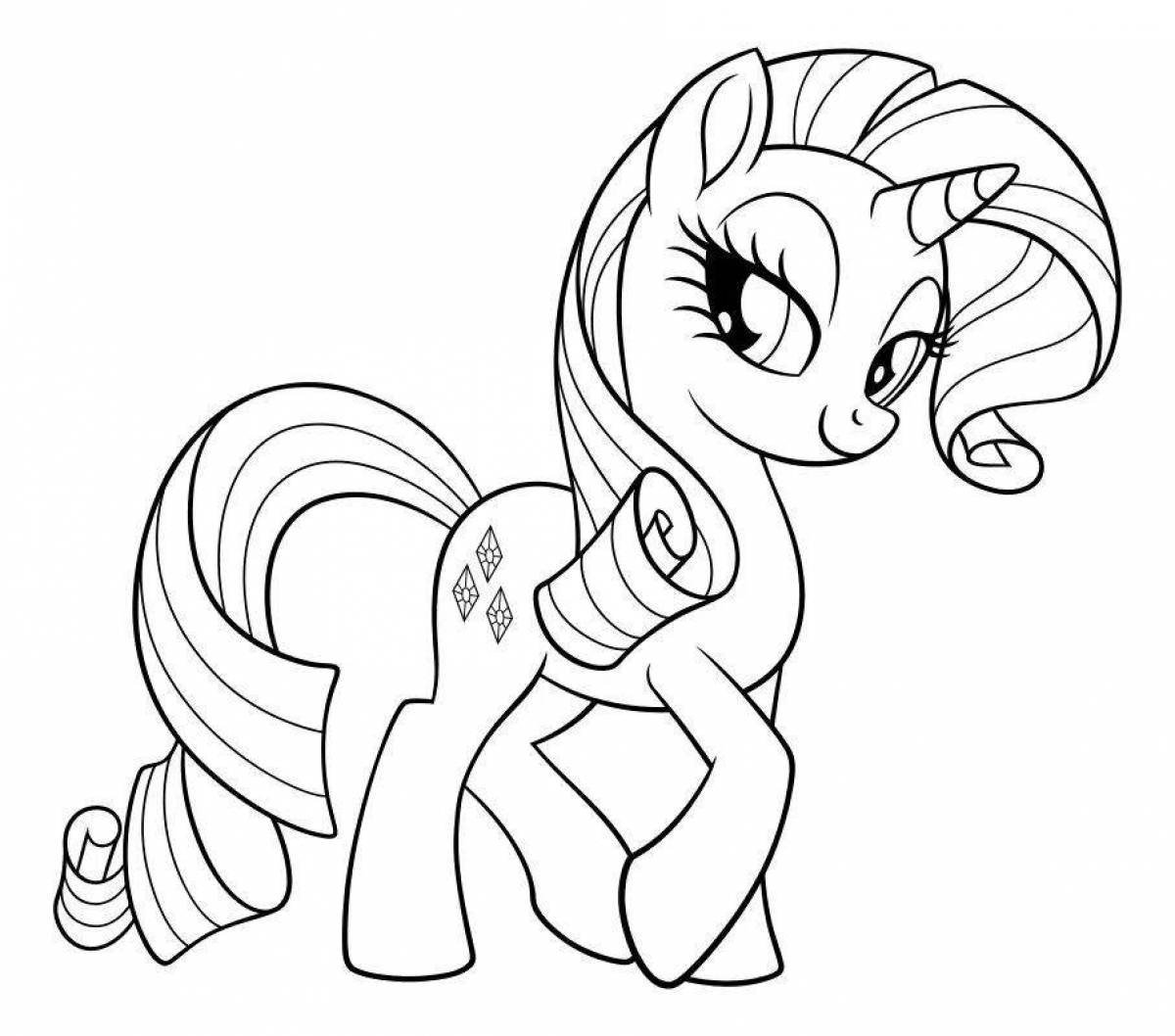 Playful coloring rarity pony